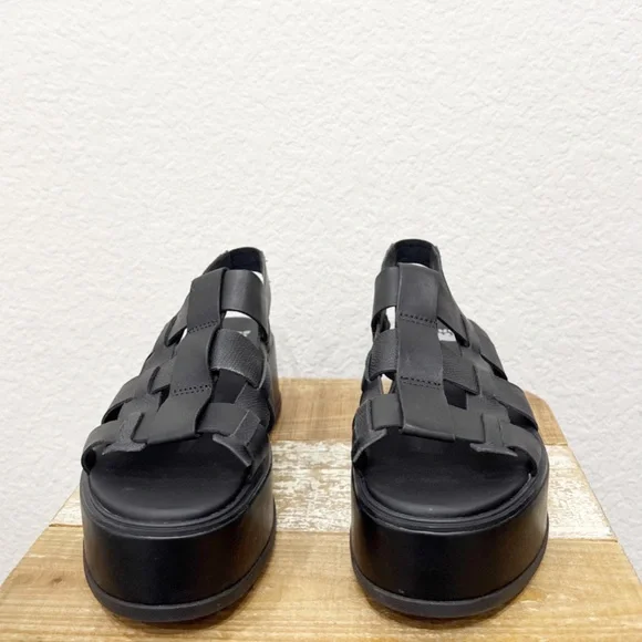 Sorel Dayspring Black Leather Slingback Sandals Size 7.5 NEW - Picture 3 of 8